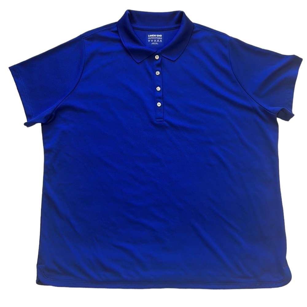 Land’s End Outfitters | Mesh Active Polo T-shirt Cobalt Blue Plus 2X‎